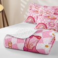 thumbnail image 4 of jejeloiu Pink Western Cowgirl Twin Quilt Set Kids,Boho Farm Boots Twin Coverlet Set For Girls,2 Pieces, 4 of 7