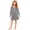 F305 Grey, variant on Curuila Kids Girls Pajama Dress Long Sleeve Solid Color Crew Neck Everyday Wear Comfortable Homewear Dresses Size 5-6 Years