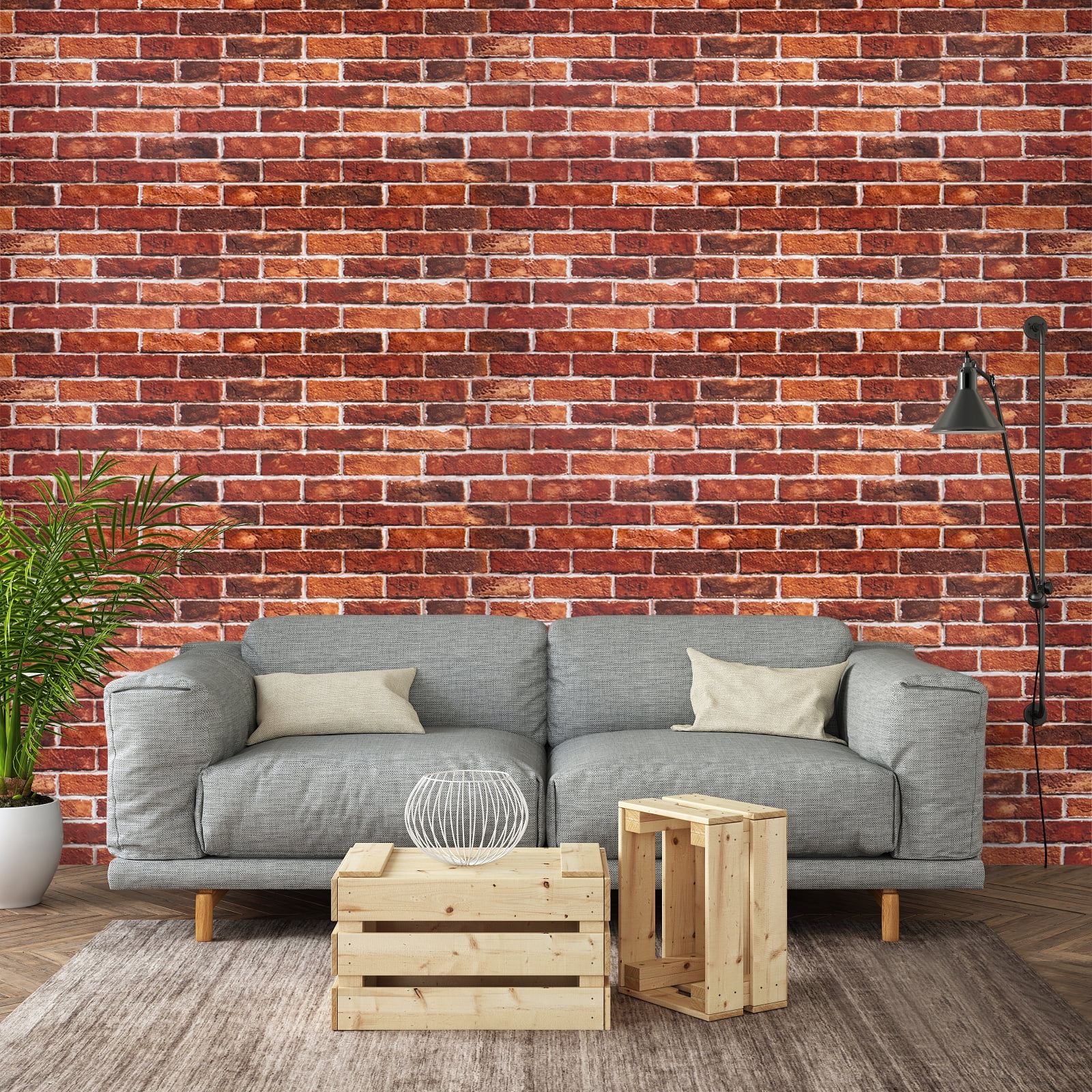 UMIGGEE 17.7-in x 472-in Red Brick Wallpaper Vintage Brick Wallpaper Peel and Stick Wallpaper Self Adhesive Removable Decorative Contact Paper for House Decoration PVC DIY