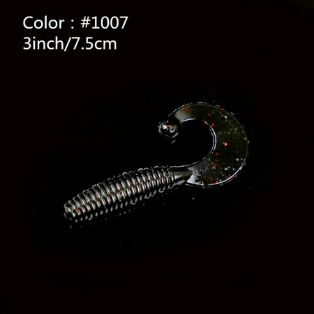 12Pcs 7.5cm/4.1g Soft Curly Tail Worm Grub Lure Bait Crappie Trout Bass Fishing Lures