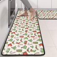 thumbnail image 2 of Kitchen Rugs Sets Of 2,Green and Red Christmas Pattern Anti Fatigue Kitchen Mat Rugs Non Slip Washable,Decorative Kitchen Floor Mats for Kitchen,Sink,Laundry,17"x47"+17"x47", 2 of 5