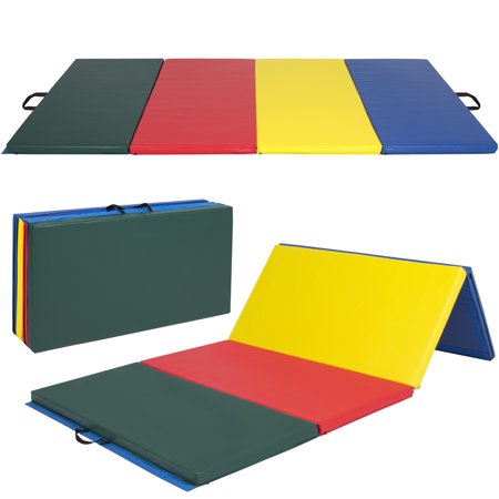 Best Choice Products 8ft 4-Panel Extra-Thick Foam Folding Exercise Gym Floor Mat for Gymnastics, Aerobics, Yoga, Martial Arts w/ Carrying Handles - (The Best Multi Gym)