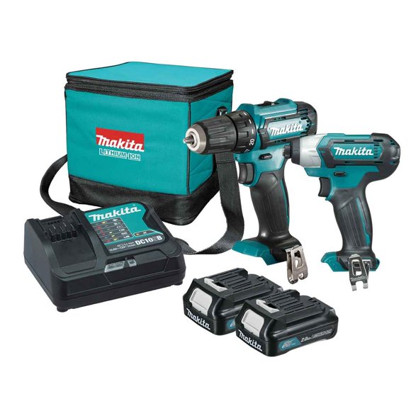 Kit Taladro Atornillador Rotomartillo Inalambrico Accesorios CLX228 Makita