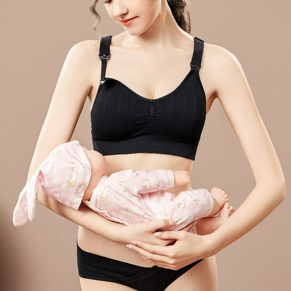 Seamless Nursing Bra for Maternity and Breastfeeding - Soft Stretch Bralette with U-Back and Adjustable Straps for Comfortable Support