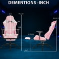 thumbnail image 3 of PayLessHere Racing Gaming Chair Office, PU Leather Lumbar Support, Massage Office Chair , Pink, 3 of 7