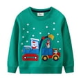 thumbnail image 2 of DHFJKG Sweatshirts Toddler Boys Girls Christmas Sweatshirts Santa Claus Excavator Printed Long Sleeve Pullover Crewneck Shirts Cartoon Tee Sport Tops For Kids Stylish Tops, 2 of 4