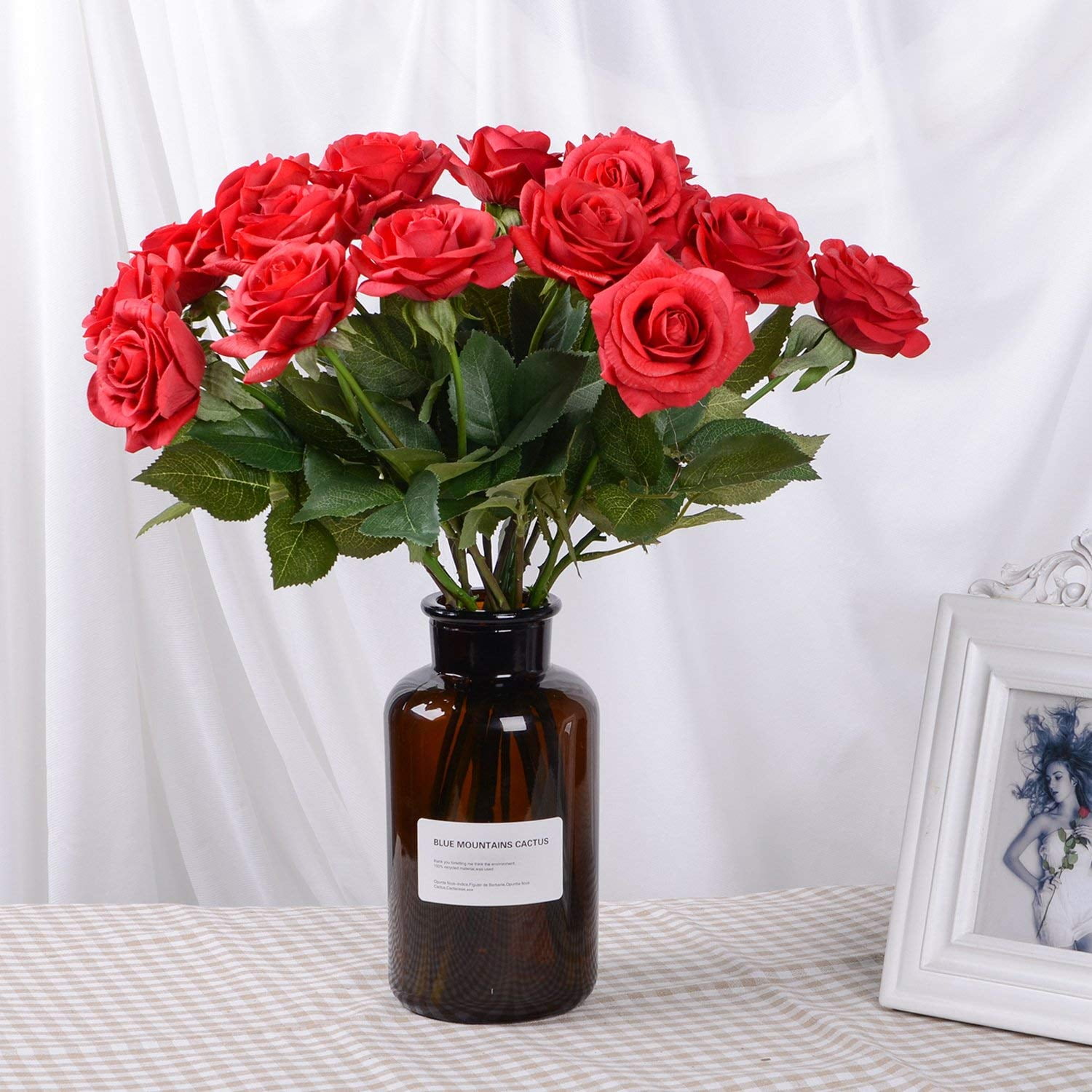 3" Bulk 12Pcs Large Artificial Silk Rose Flower Heads DIY Wedding Home Decor