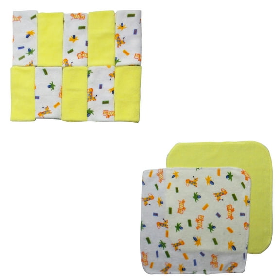 Bambini Washcloth Set, Yellow, 12 Pack