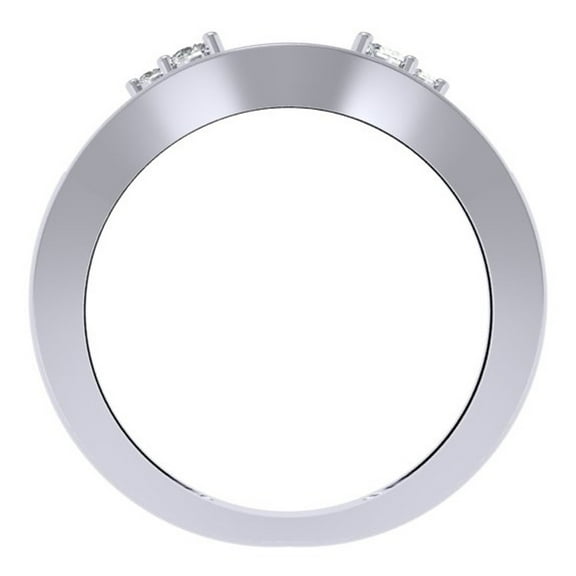 Dazzlingrock Collection 0.40 Carat (ctw) 10K Diamond Ladies Anniversary Wedding Enhancer Guard Band, White Gold, Size 5.5