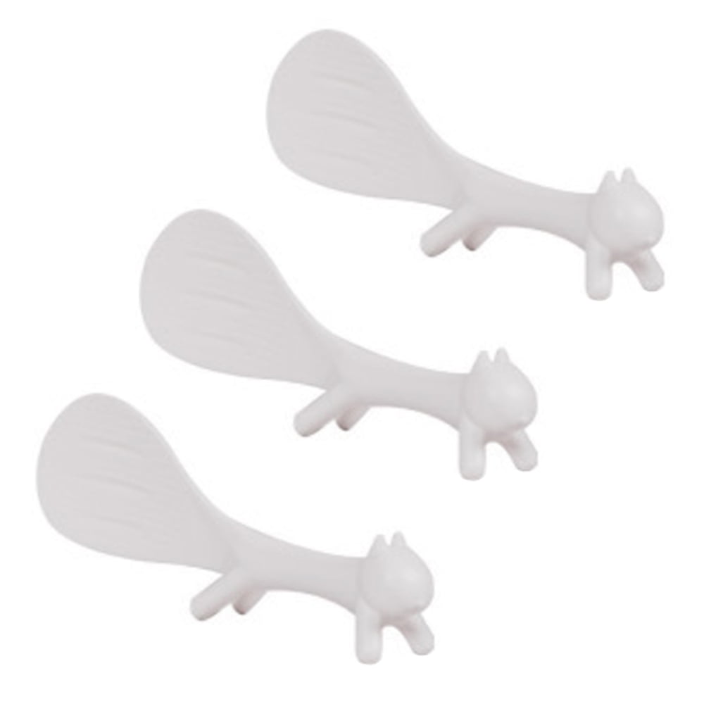 Creative Household Kitchen Tools-4 Pcs,Lovely Squirrel Shape Standing Spoon Non-stick Rice Spoon Fashion Rice Cooker Dishes Filled Scoop Shovel 