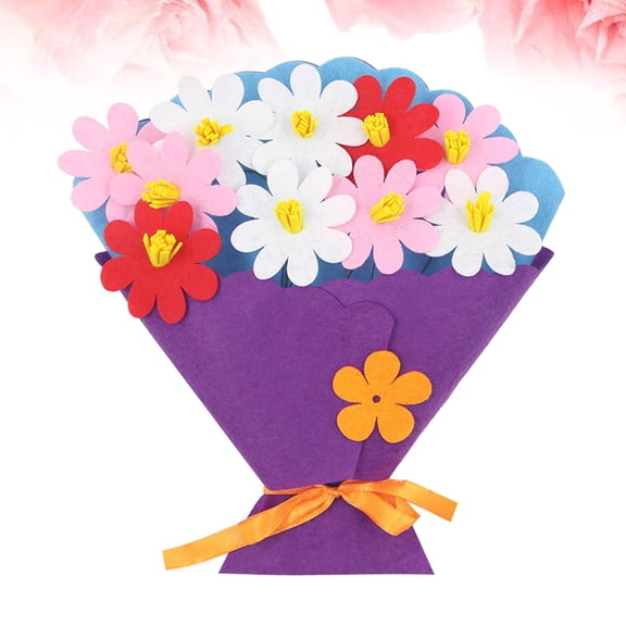 ELAYARD 3pcs Fake Flower Bouquet Purple Craft Kit for DIY Fun and Imagination