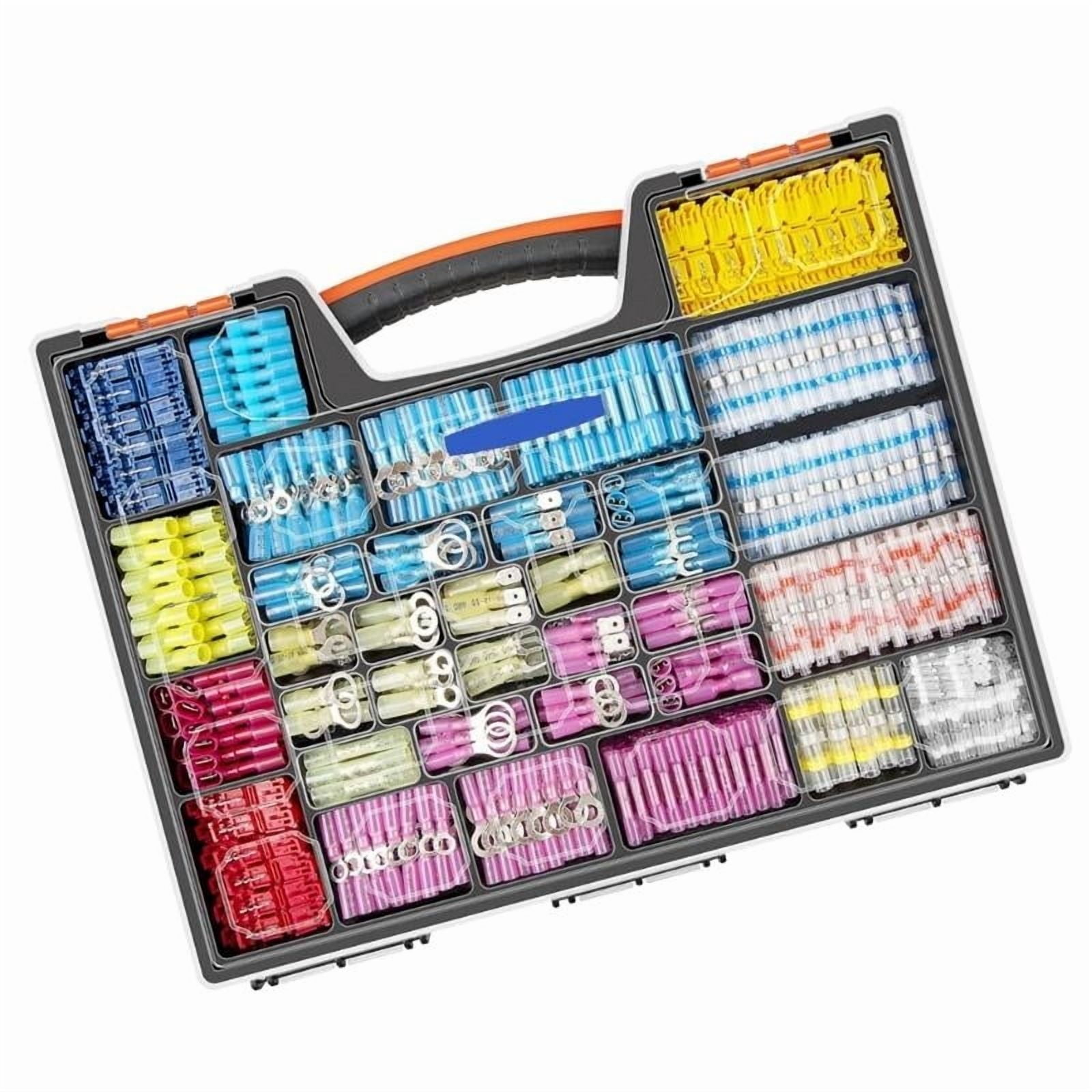 1500pcs Heat Shrink Spades Terminals Connectors set Electrical Spades Connectors Assortment for Quick Wire Connection