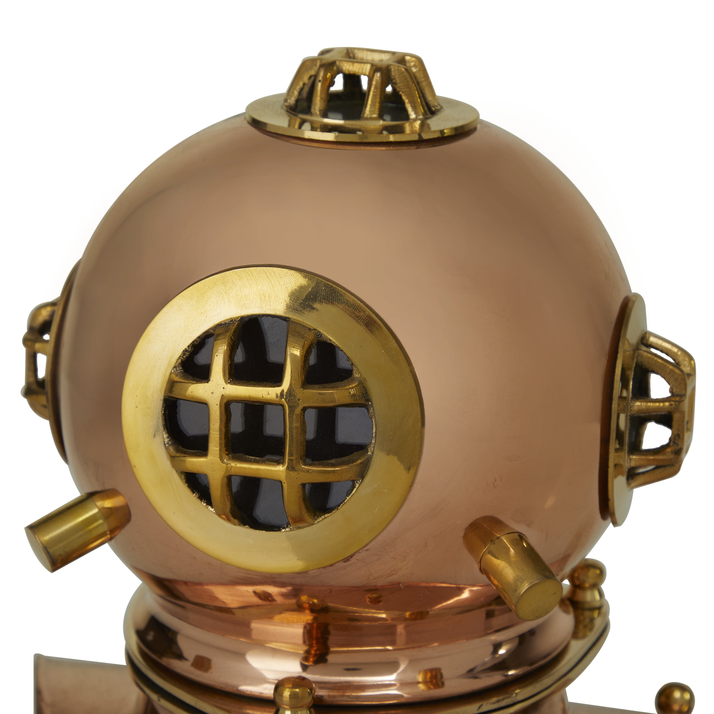 8" Brass Metal Diver Helmet, by DecMode