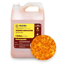 1 Gallon "Dry & Dry" Premium Orange Indicating Silica Gel Beads (Industry Standard 3-5 mm), 3D Printer Desiccant - 7.5 LBS Reusable