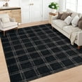 thumbnail image 2 of Garvee 5'x7' Area Rug Modern Striped Geometric Carpet, Washsble Plaid Rug Non Slip Stain Resistant Indoor Floor Mats for Living Room Bedroom Dining Room, Black, 2 of 8