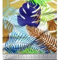 thumbnail image 1 of Soimoi Orange Modal Satin Fabric Tropical Leaves Print Fabric by Yard 42 Inch Wide, 1 of 3