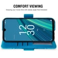 thumbnail image 6 of Asuwish Compatible with Cricket Debut S2 U380AC/AT&T Calypso 4 U380AA Wallet Phone Case and Tempered Glass Screen Protector Flip Credit Card Holder Stand Mandala Flower Cell Cover for Women Men Blue, 6 of 8