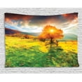 thumbnail image 1 of Landscape Tapestry, Fall Season Illustration with Mountains and Meadows in Sunset Watercolor Effect, Wall Hanging for Bedroom Living Room Dorm Decor, 60W X 40L Inches, Multicolor, by Ambesonne, 1 of 2