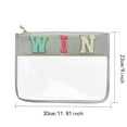 thumbnail image 2 of Chenille Letter Bag,Travel Beach Snack Zipper Pouch for Cosmetic Makeup Toiletry, Clear Multi-purpose Monogram Purse Makeup Bags Travel Tote for Women Girls, 2 of 5