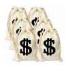 6pcs Dollar Sign Pattern Drawstring Bags Party Gift Bags Pirate Cosplay Themed Party Props