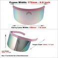 thumbnail image 6 of Futuristic Oversize Shield Visor Sunglasses Flat Top Mirrored Mono Lens 172mm, 6 of 41