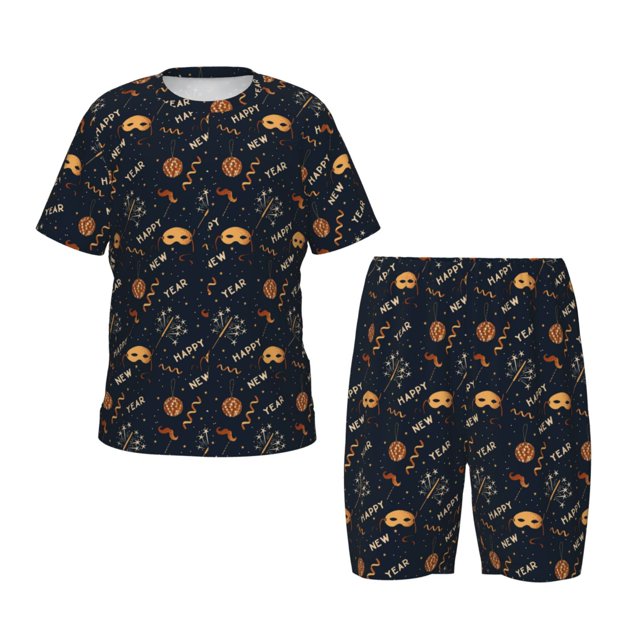 Balery New Year Conjunto de Pijama Infantil de Manga Corta con Estampado – Ropa de Dormir de Algodón Suave-X-Large