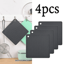 Premium Silicone Trivet Mats 4-Pack, 7.5x7.5 Inch Heat Resistant Countertop Protectors for Hot Pots & Pans
