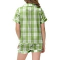 thumbnail image 4 of BOOMNY Baby Girls 2 Peice Pajamas Sets Plaid Short Sleeve Buttons Sleepwear Tops Shorts Pjs Set for Kids Cozy Loungewear Homewear, 4 of 4