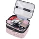 thumbnail image 4 of Bolsas de maquillaje de doble capa, estuches cosméticos de viaje, bolsas de aseo organizadoras de maquillaje (rosa) Feliz Sencillez, 4 of 5