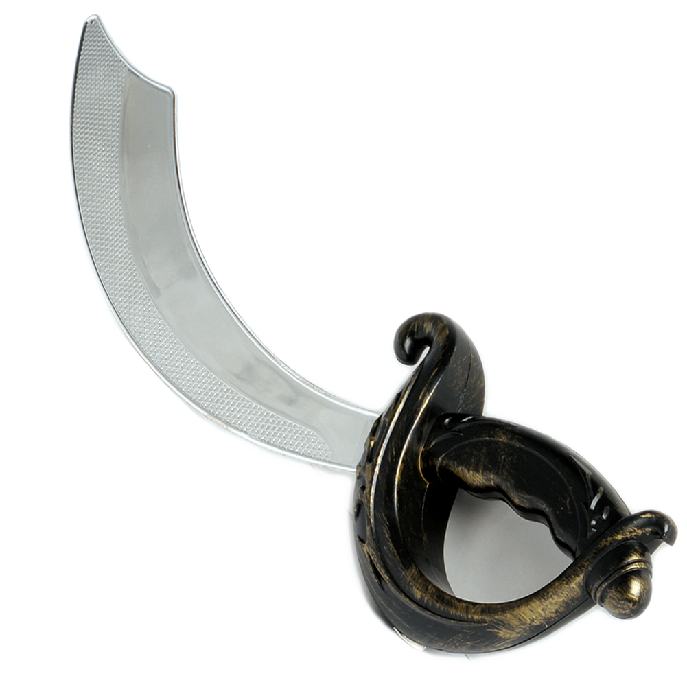 Kid Fun Plastic Pirate Cutlass Costume Accessory Sword Gold 18 75 Walmart Com