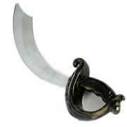 U. S. Toy Plastic Pirate Cutlass Costume Accessory Sword, Gold, 18.75"