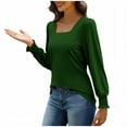 thumbnail image 4 of ZyeKqe Button down Shirts for Women 3/4 Length Sleeve Top Casual V Neck T Shirts Casual Loose Fitting Blouses, 4 of 5