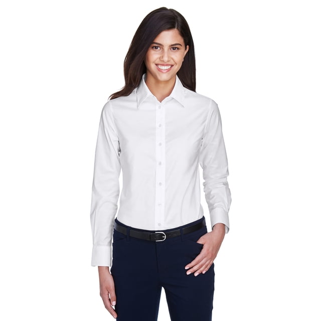 Oxford de manga larga Harriton con antimanchas BLANCO 2XL M600W