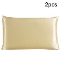 PiccoCasa 100% Silk Pillowcase 2 Piece King Size Pillowcases, Champagne