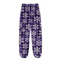 thumbnail image 5 of Garbnen Snowflake Flannel Sleep Pants for Men Winter Fluffy Fleece Men's Sleep Pants with Pockets Wide Leg Elastic Band Lounge Pj Bottoms for Men, 5 of 7