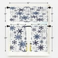 thumbnail image 5 of Christmas Snowflakes Blue Crystal Kitchen Curtains Window Curtains and Valances Set 36 Inch, Silver Snow Winter Short Tier Curtain for Kitchen, Christmas Small Kitchen Decor, 5 of 6