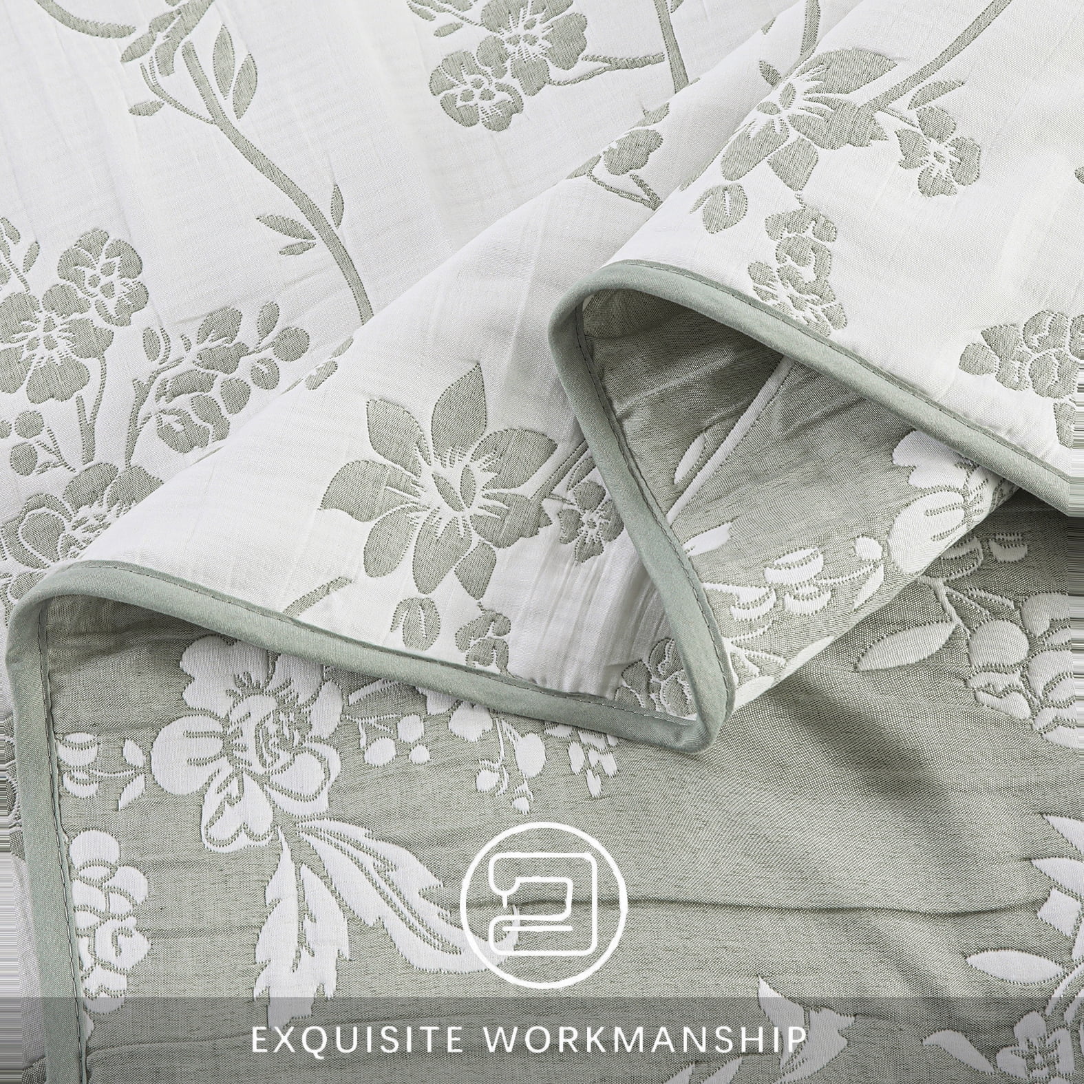 Couvre-lit brodé en jacquard Marina Decoration, parure de lit ultra douce, réversible, avec taies d'oreiller matelassées