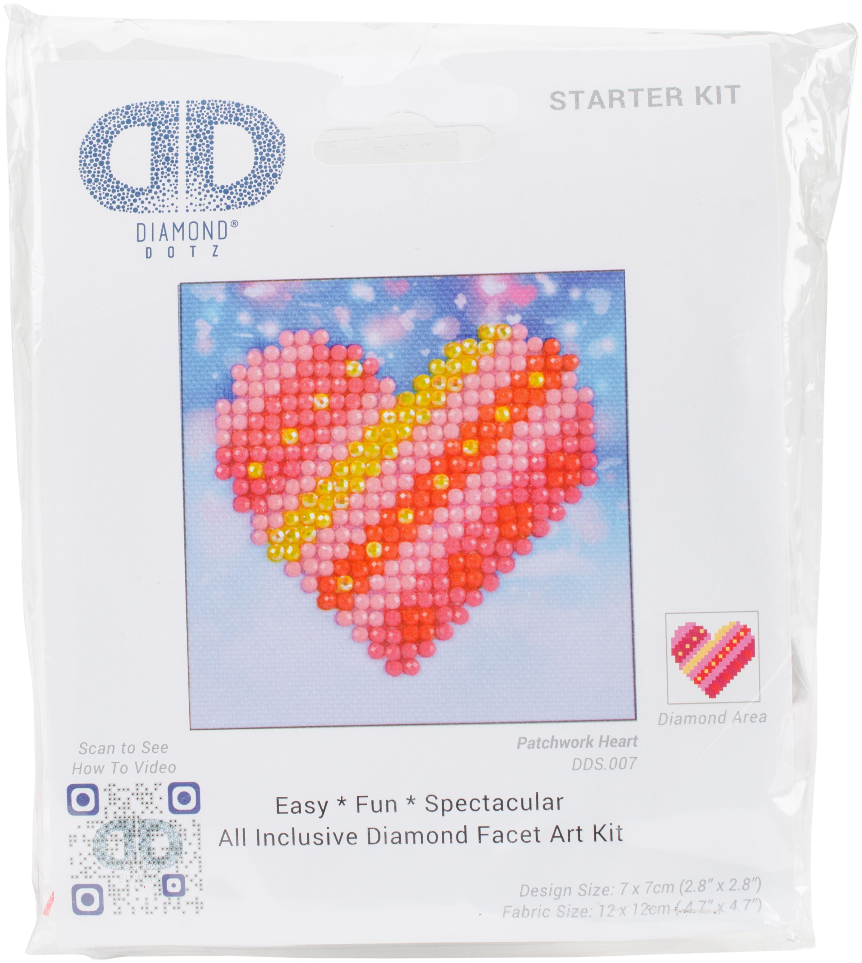 Diamond Dotz Diamond Embroidery Facet Art Kit 4.75'X4.75'-Patchwork Heart