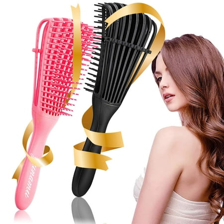 2 Pieces Detangling Brush, Detangler Brush for Hair Textured 3a to 4c Kinky  Wavy/Curly/Coily/Wet/Dry/Oil/Thick/Long Hair, No Pull or Pain, Quicky  Define Shiny Curls (Black, Pink) | Walmart Canada