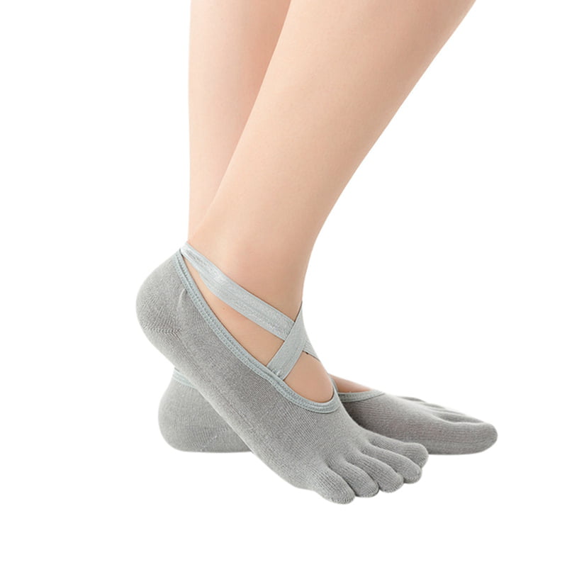 ToeSox Bellarina Five Toe Half Toe Grippy Non-Slip Socks Barre Pilates Yoga Sock 