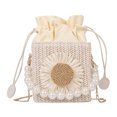 thumbnail image 1 of Bolsa De Mensajero Bolso bandolera cuadrado para mujer Bolso vagabundo de perlas de paja de moda para viajes (Blanco) Ehuebsd Para Estrenar, 1 of 9
