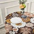 thumbnail image 6 of 60 Inch Round Tablecloth - Autumn Flowers Waterproof Washable Fabric Table Cloth Lace Table Cover Tabletops for Dining, Kitchen, Wedding and Parties House Decor, 6 of 7