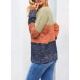 thumbnail image 3 of Asyoly Womens Color Block Sweater Long Sleeve Crewneck Ribbed Knit Pullover Round Neck Jumpers Loose Casual Tops, 3 of 7