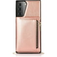 thumbnail image 2 of case for Samsung Galaxy S21 Women Wallet Case,Adjustable Crossbody Zipper Cover with Card Holder Slot Neck Strap Lanyard Purse Shoulder Strap Purse Case for Samsung Galaxy S21 FK Rose Gold, 2 of 13
