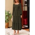 thumbnail image 3 of Vestido PRETTYGARDEN 2025 Maxi con Cuello Cuadrado y Fruncido Talle Pequeño, 3 of 8