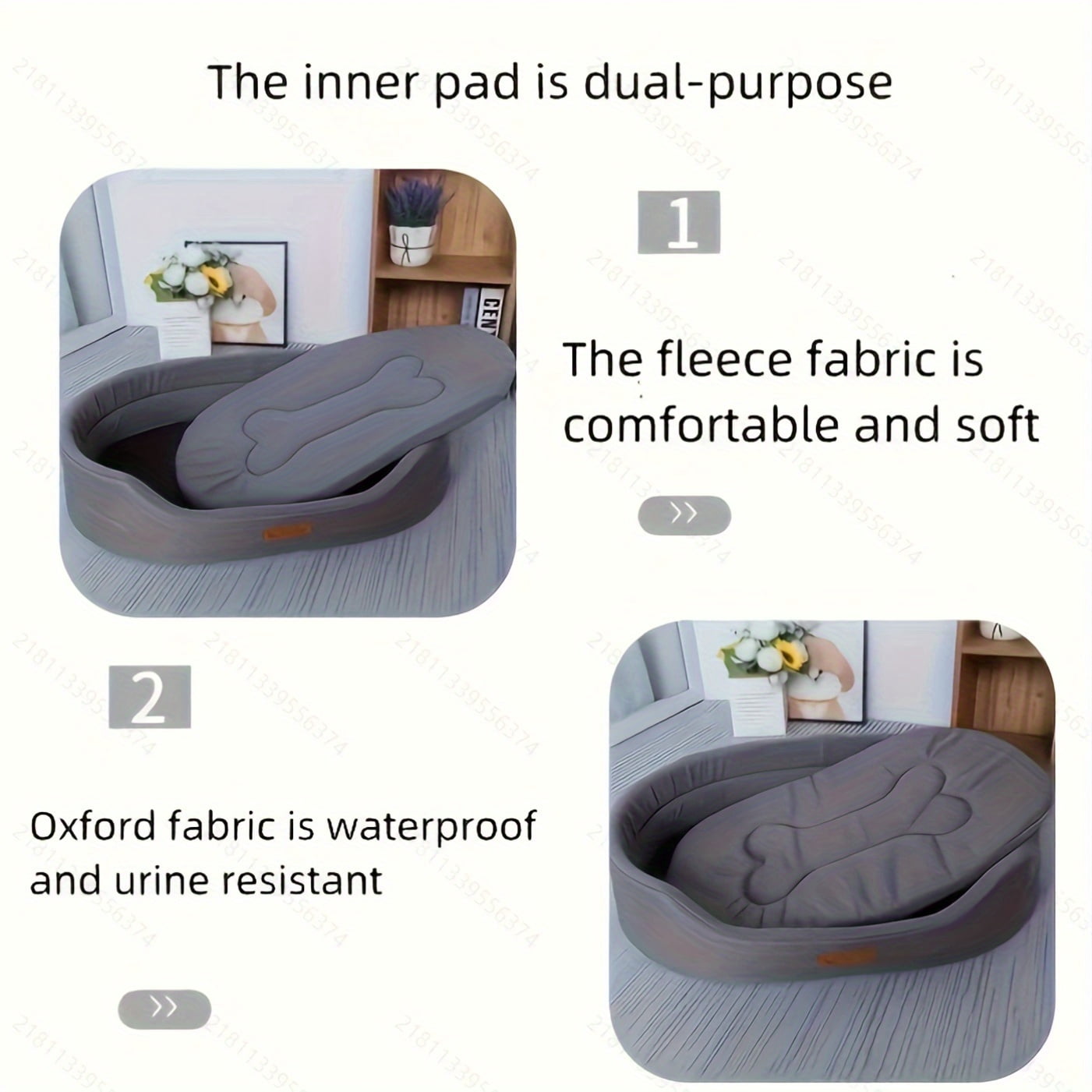 Extra Large Orthopedic Dog Bed - Plush Removable Washable Cover, 4 Seasons Cooling Support For Large Breed Dogs, Kennel Crate Pad Pet Sofa Mat