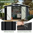 thumbnail image 6 of Aoxun 11.9x9.5 ft Outdoor Storage Shed, Galvanized Metal Shed with Lockable Door, Air Vents for Garden, Backyard, Black, 6 of 7