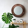 thumbnail image 2 of Inanosa 17" Antique Wall Mounted Premium Aluminium and Steel Alloy Vintage Ship's Porthole | Bathroom Window Mirror | Pirate's Maritime Nautical Themed Decor - 1 Pc, Copper Finish, 2 of 5