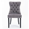 thumbnail image 5 of Rhomtree Velvet Tufted Dining Side Chairs, Dark Gray (Set of 4), 5 of 8