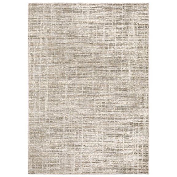 Oriental Weavers Nebulous Area Rug - 071E9 - 2'3" x 7'6" - in Beige/ Ivory - Modern Style, Stain Resistant, Family and Pet Friendly , Entryway, Hallway Runner Rug